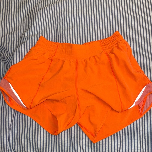lululemon athletica Pants - Lululemon Hotty Hot 4 inch Highlight Orange